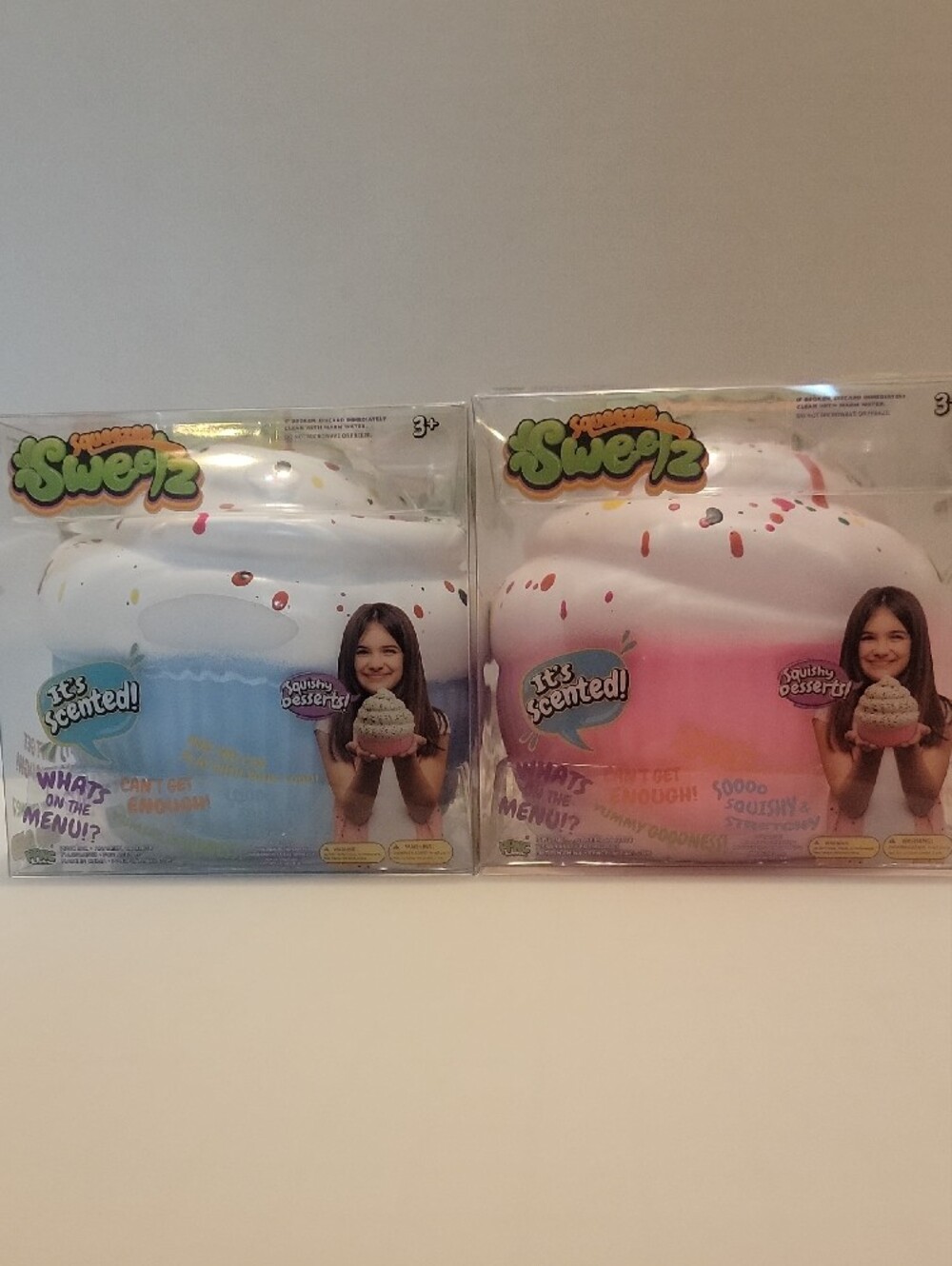 Squeezee Sweetz Scented Cupcake Squishy - (Set Of 2) - Pink & Blue 🩷🩵
